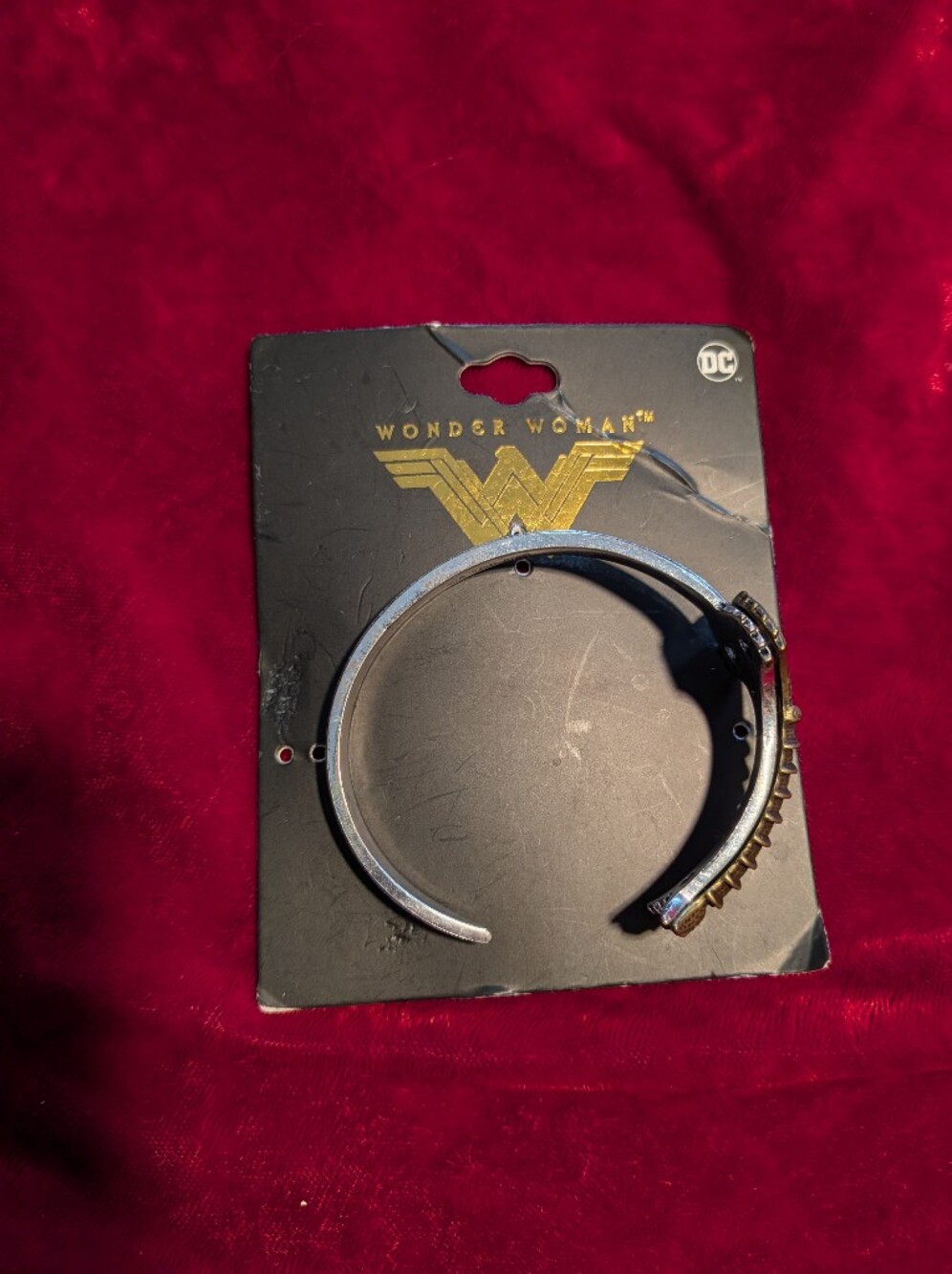 DC Wonder Woman Metallic Gold and Silver Cuff Bracelet